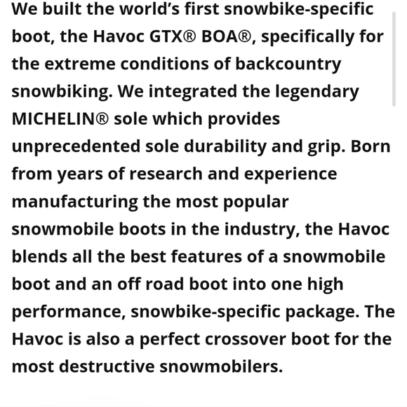 KLIM Havoc GTX BOA Boot Size 10 Mens Snowbiking Riding Boot - Picture 7 of 9